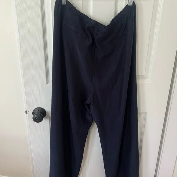J. Crew Navy Blue Stratus Pants large petite - Picture 3 of 6